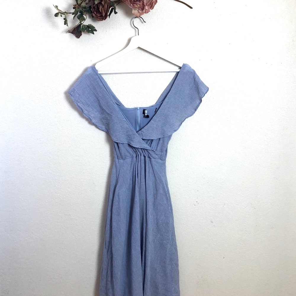 Lulus Pretty Boho Blue White Gypsy Dress Small